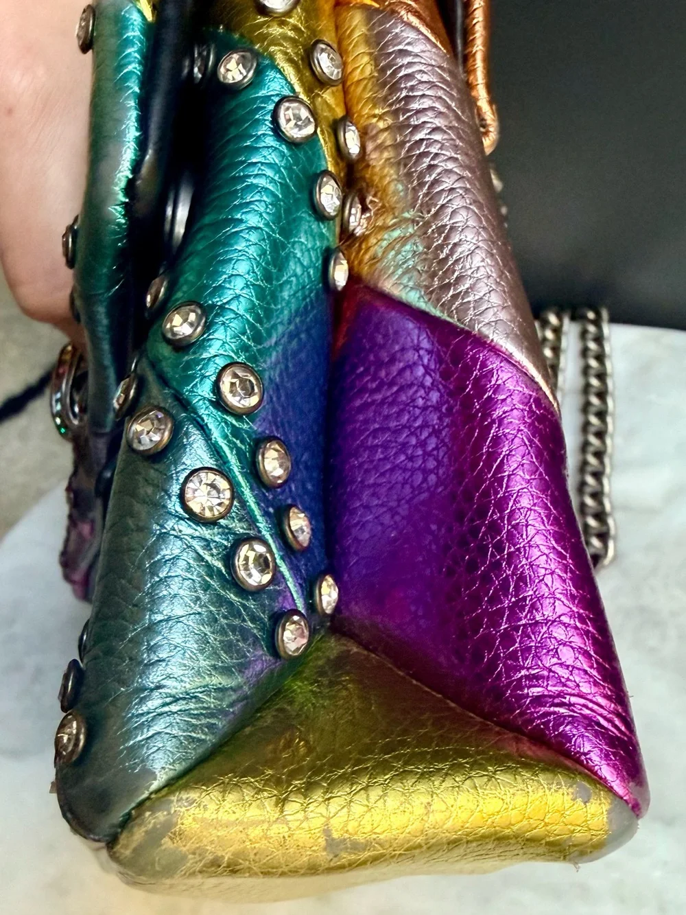 Kurt Geiger London Rainbow Mini
Kensington Crossbody Metallic
Studded Bag - Picture 8 of 16